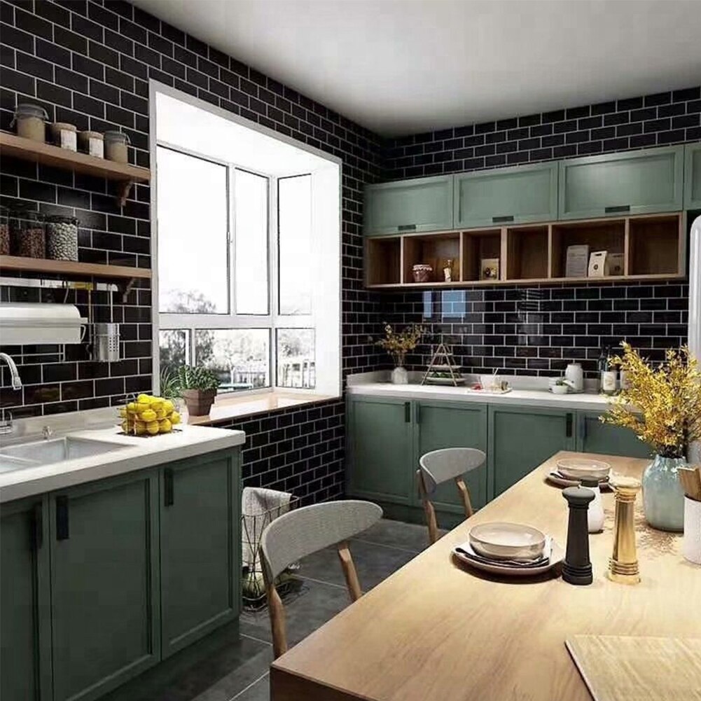 Mozaïek Behang Sticker Zelfklevende 3D Tegel Baksteen Badkamer Decor Peel Stick Tegel Voor Keuken Backsplash 30.5Cm/12in