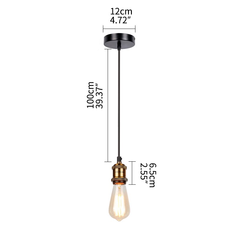 Amerikaanse Moderne Retro Led Brons Combinaties Hanglampen Zolder Slaapkamer Nachtkastje Bar Decoratie Enkele Kop Opknoping Lamp Hoofd: YY-PD2020
