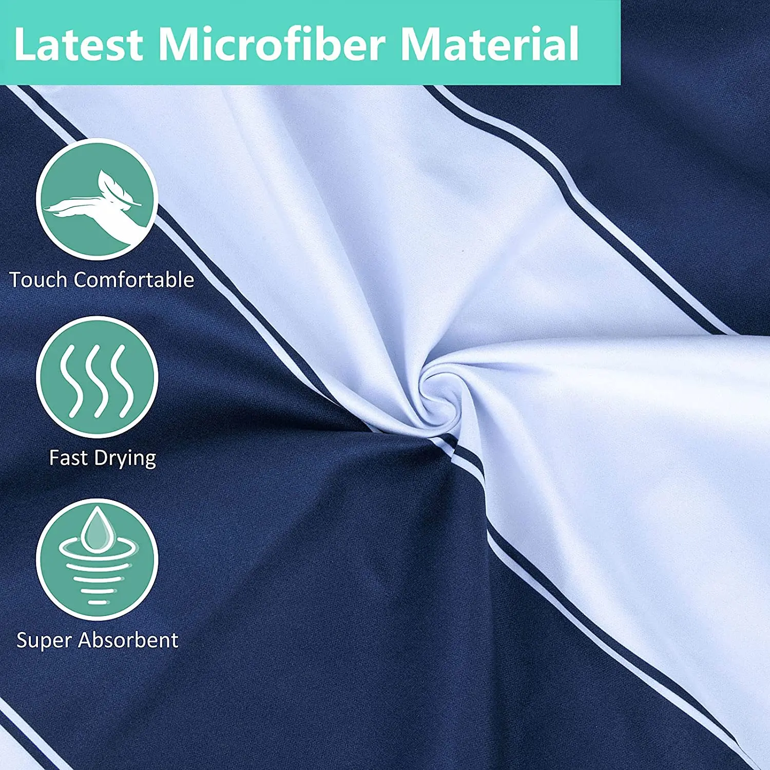 Blue Spanish Tile Pattern Quick Dry Travel Towels For Mens Women Adults Pool Sports