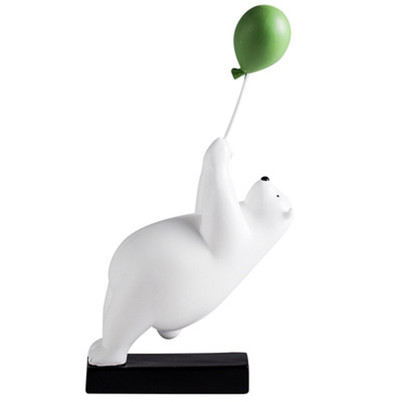 Ballong isbjörn väggdekoration djur skulptur björn staty trädgård blomkruka dekor hem vardagsrum bakgrund vägg hängande