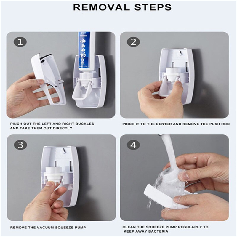 Toothbrush Holder Automatic Toothpaste Dispenser Holder Toothbrush Wall Mount Rack Bathroom Tools Set