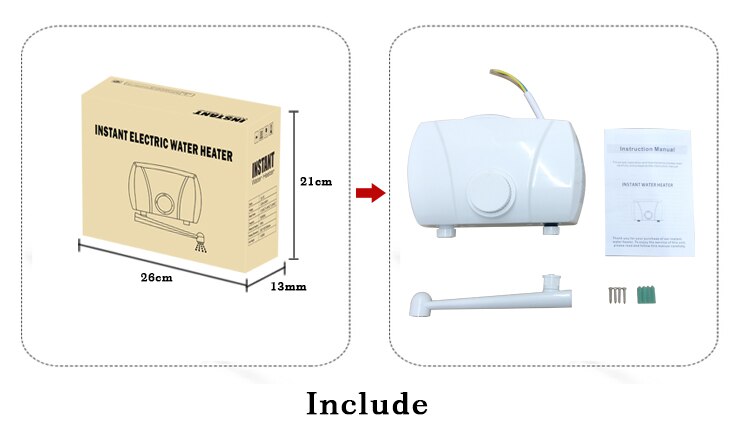 Cheap 3000W saving energy hand wash tankless instant electric water heater for kitchen