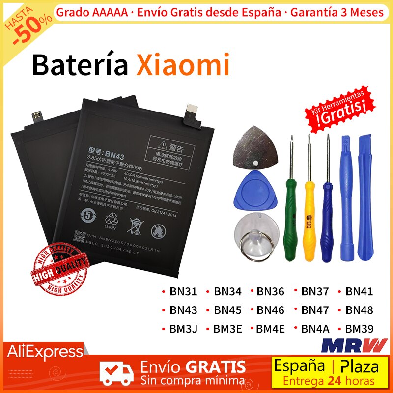 Batterie kompatibel mit Xiaomi Mi Redmi Hinweis 4 / 4X 5 / 5A / 5X 6 / 6X / A2 7/8 Lite Pro mit freies werkzeug kits