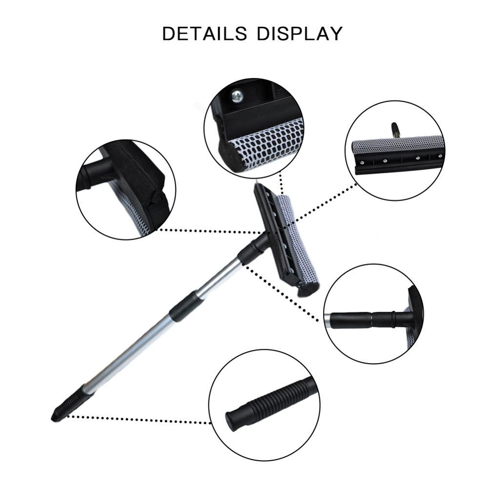 Car Glass Scraping Retractable and Detachable Handle Windshield Squeegee Rubber and Sponge Cleaning Tool