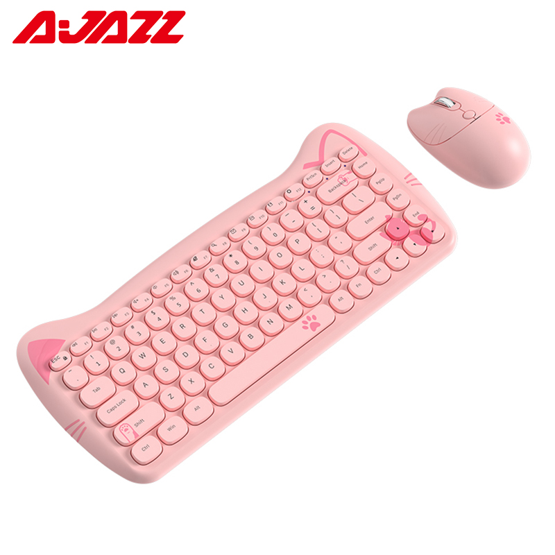 AJAZZ-teclado inalámbrico portátil A3060, periférico de Doble Modo, Bluetooth, membrana, juego de ratón para jugador, para Windows, IOS y Android