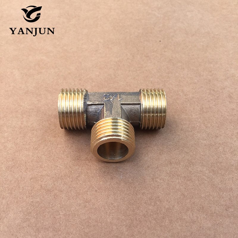 Tee 3 Way Brass steel Pipe fitting Connector 1/2" BSP male x 1/2" BSP male x 1/2" BSPmale