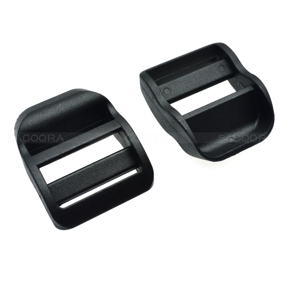 1pcs/pack Pack 1" Plastic Ladder Lock Slider Buckle Adjustable Black for Backpack Straps