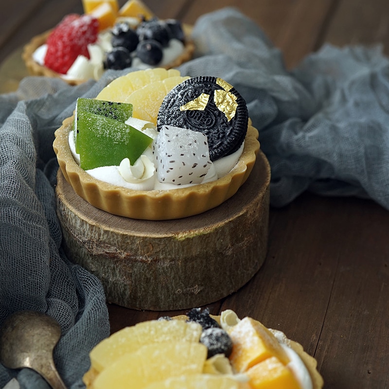 Simulierte obst schüssel Obst Kuchen modell Anzeige Simulation kuchen Nachtisch Erdbeere torte kuchen Backen Einkaufen fenster