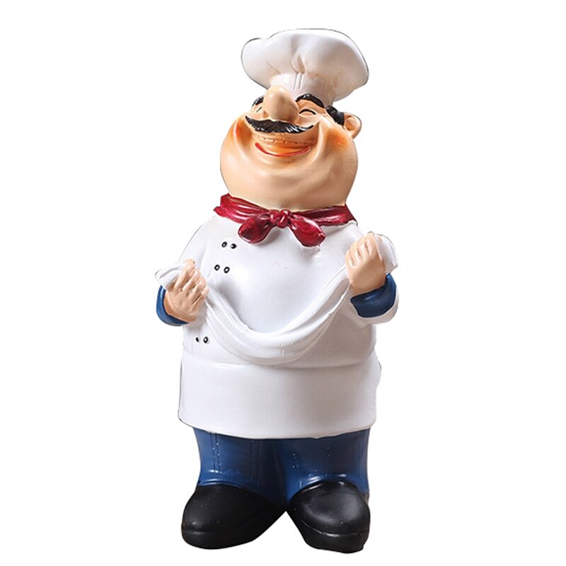 Retro Chef Model Ornaments Resin Crafts Mini Chef Figurines Home Kitchen Restaurant Bar Coffee Decor