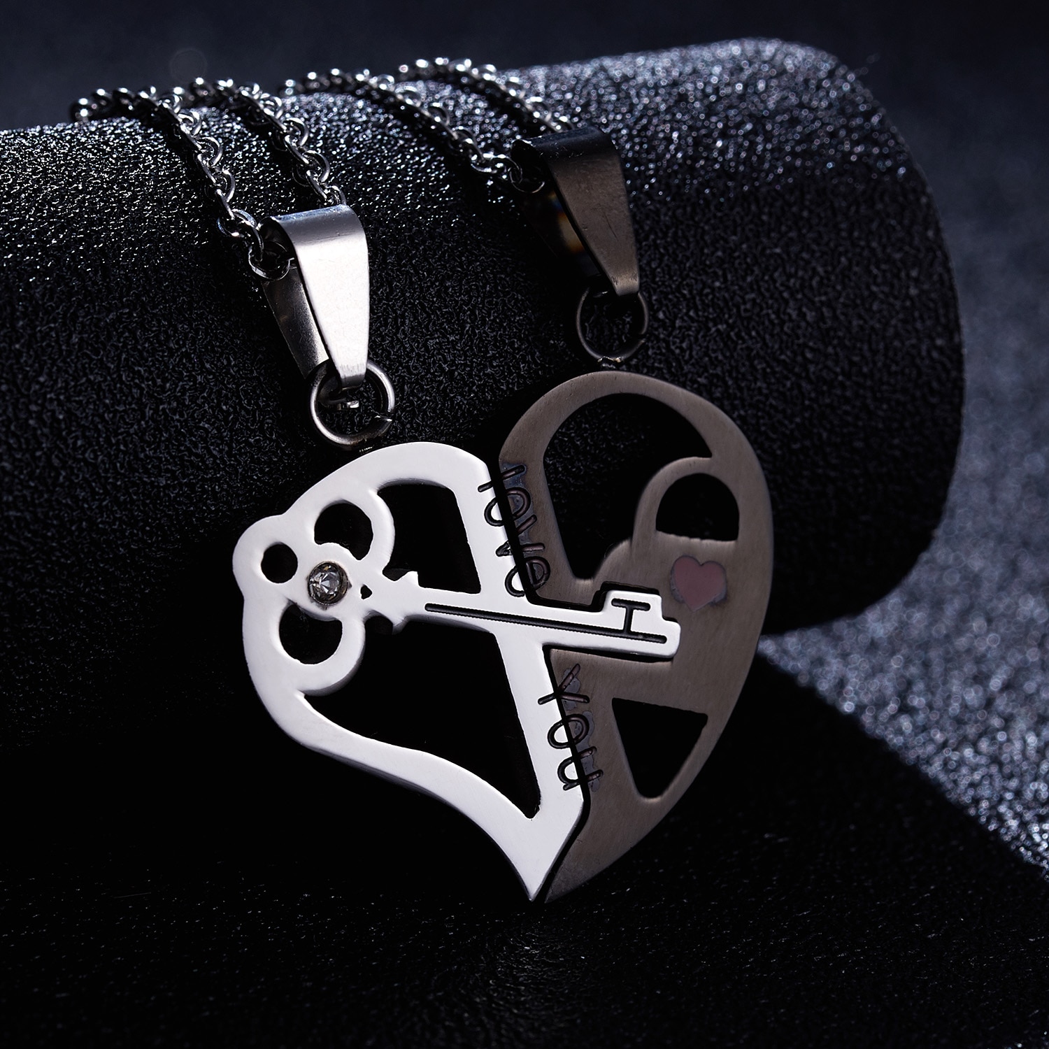 Collares con colgante de rompecabezas para parejas, joyería de la amistad, de acero inoxidable, a la , para hombres y mujeres, 1 par: 15