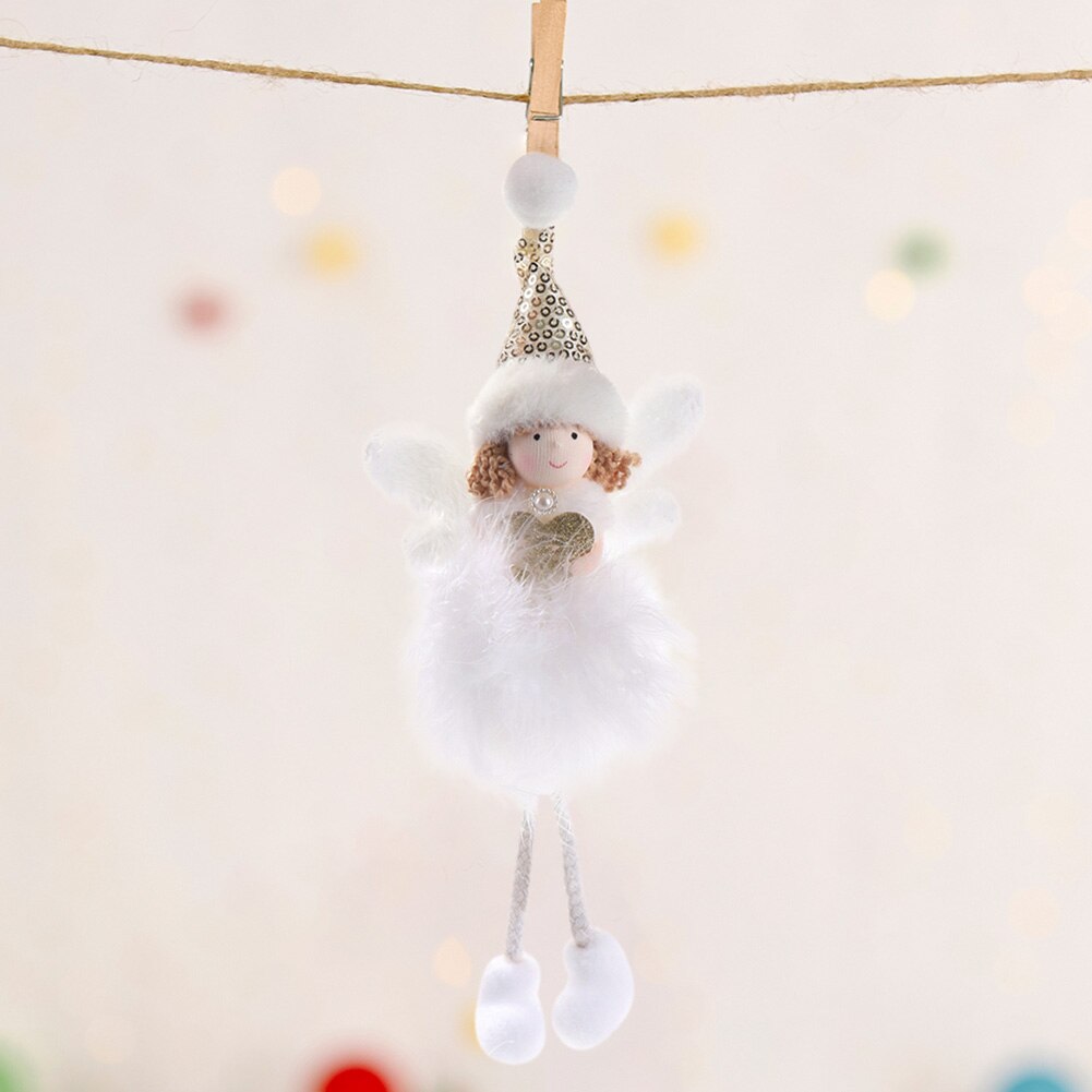 Christmas Feather Sequins Angel Doll Chrismas Tree Decoration Hanging Ornaments Atmosphere Decoration Props