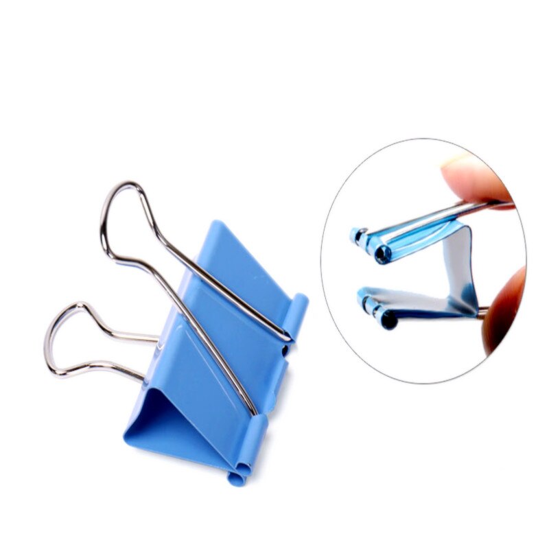 Clip de Metal plegable para sujetar papeles, pinzas de agarre negro para oficina, escuela, papelería, documentos, 10/20 piezas