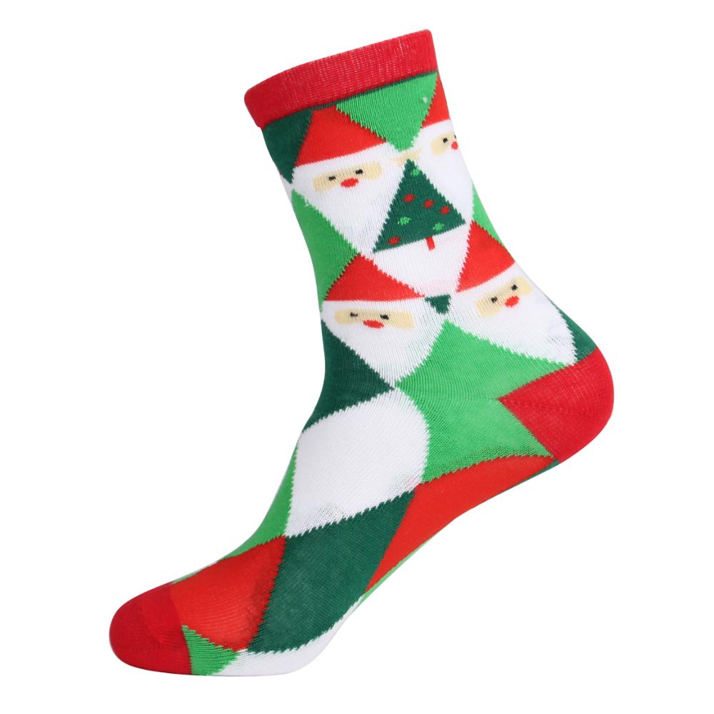 Autumn Winter Christmas Socks Christmas Tree Snow Elk Cotton Happy Socks PEONFLY Men Year Santa Claus