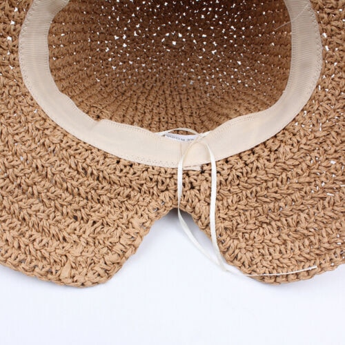 femmes été chapeau plage paille chapeau Panama dames casquette Vintage plat large bord Bowknot soleil chapeaux pour femmes Sombrero Mujer