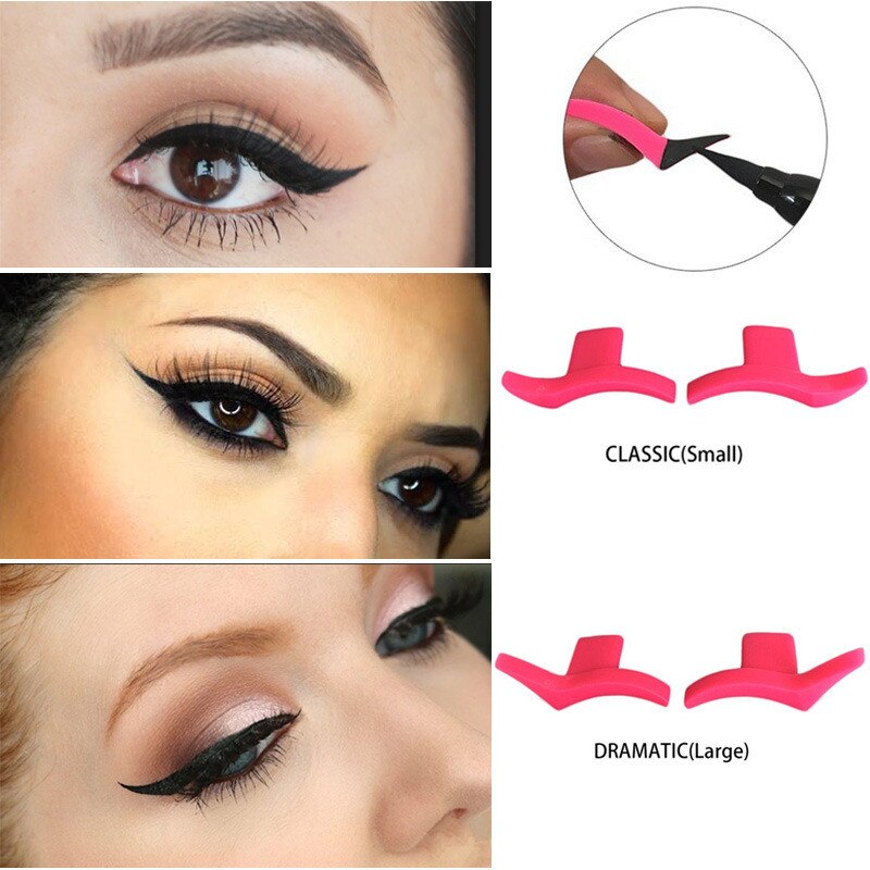 Plantilla de delineador de ojos para gatos, maquillaje , alerón de estilo gatito, de ojo de gato de gran tamaño, 2 unidades