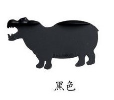 3 Colors Cute Hippo Animal Bookmark Reading Bookmarks 3D Cartoon Book Markers Page Holder: Black