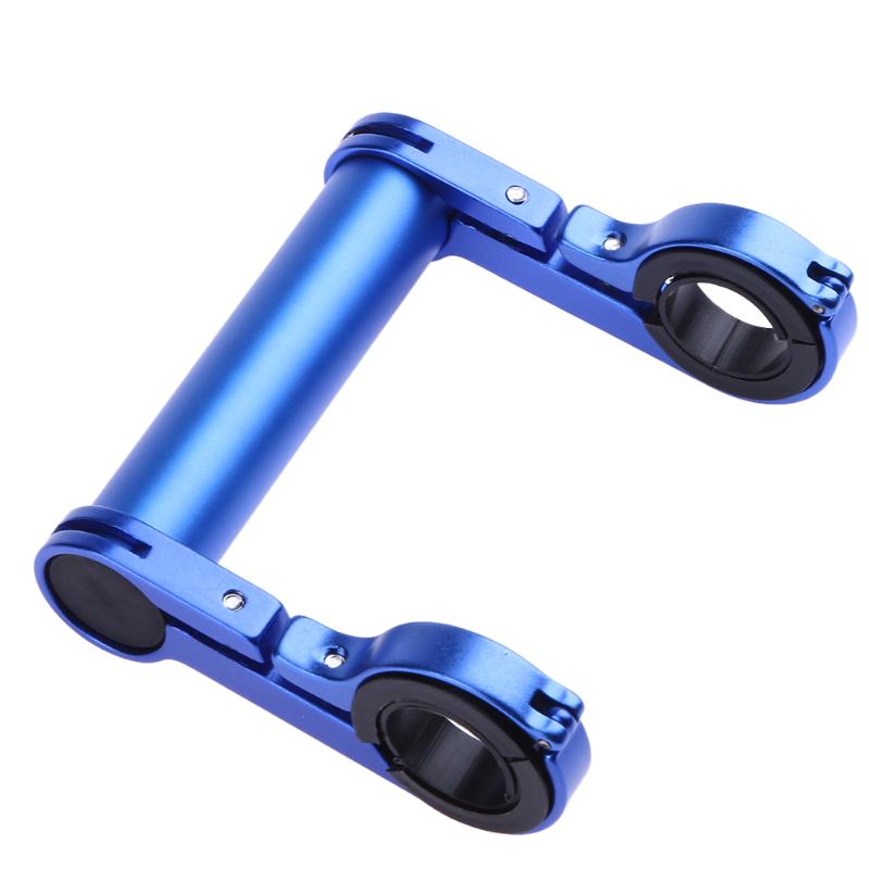 Pince d'extension de guidon de vélo, 100MM, 31.8MM, cadre de vélo, Double support d'extension pour éclairage de vélo: Bleu