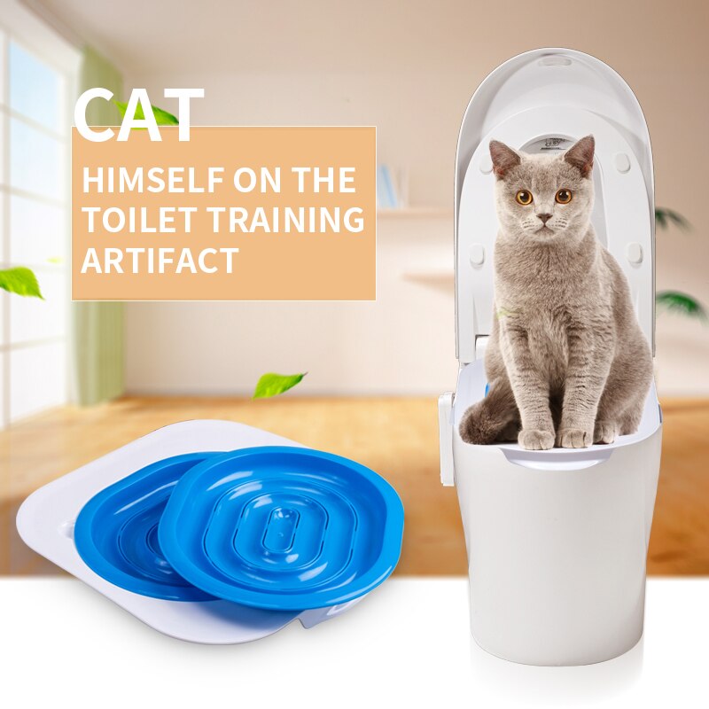 @he plast katten toalett trenersett kjæledyr forsyninger kjæledyr katt toalett valper kattesand pute rent toalettsete toalett trener