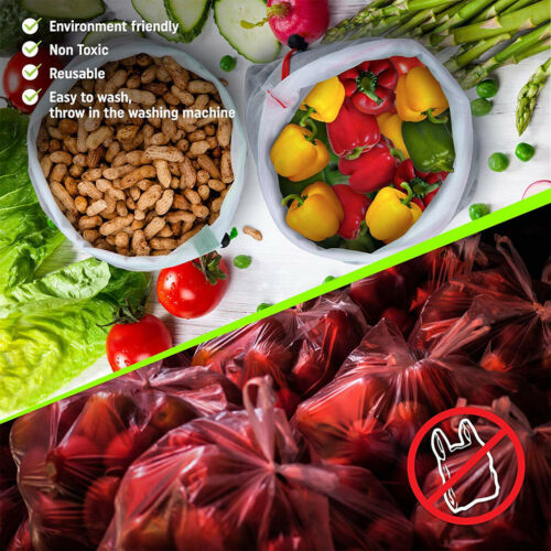 Reusable Mesh Produce Bag for Zero Waste Fruit Veg Plastic-Free Vegetables Loose Bags