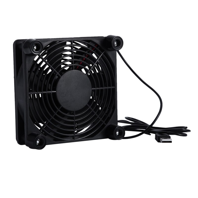 USB Cooling Fan for Router TV Box - 120x25mm - Quiet Operation - DC 5V - with Protective Grille