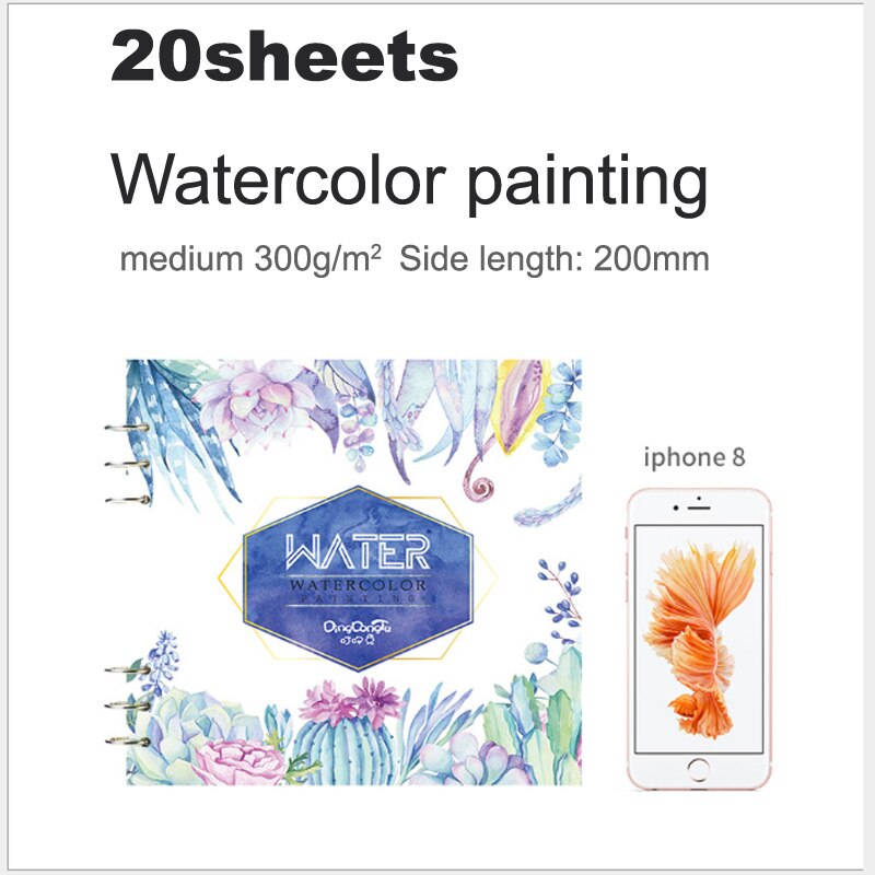 100% Katoen Professionele Aquarel Papier 300 G/ml 20 Vellen Handgeschilderde Aquarel Boek Artiest Student Alle Schets