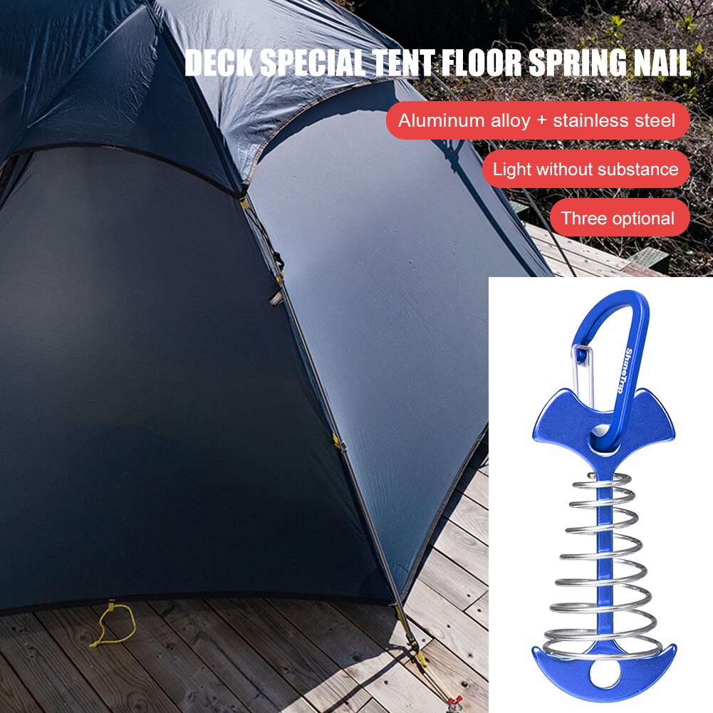 Aluminium-bodenfeder-oktopus-deckheringe mit karabinernägeln, winddichtes zelt, befestigungshaken, schnalle, outdoor-campingausrüstung