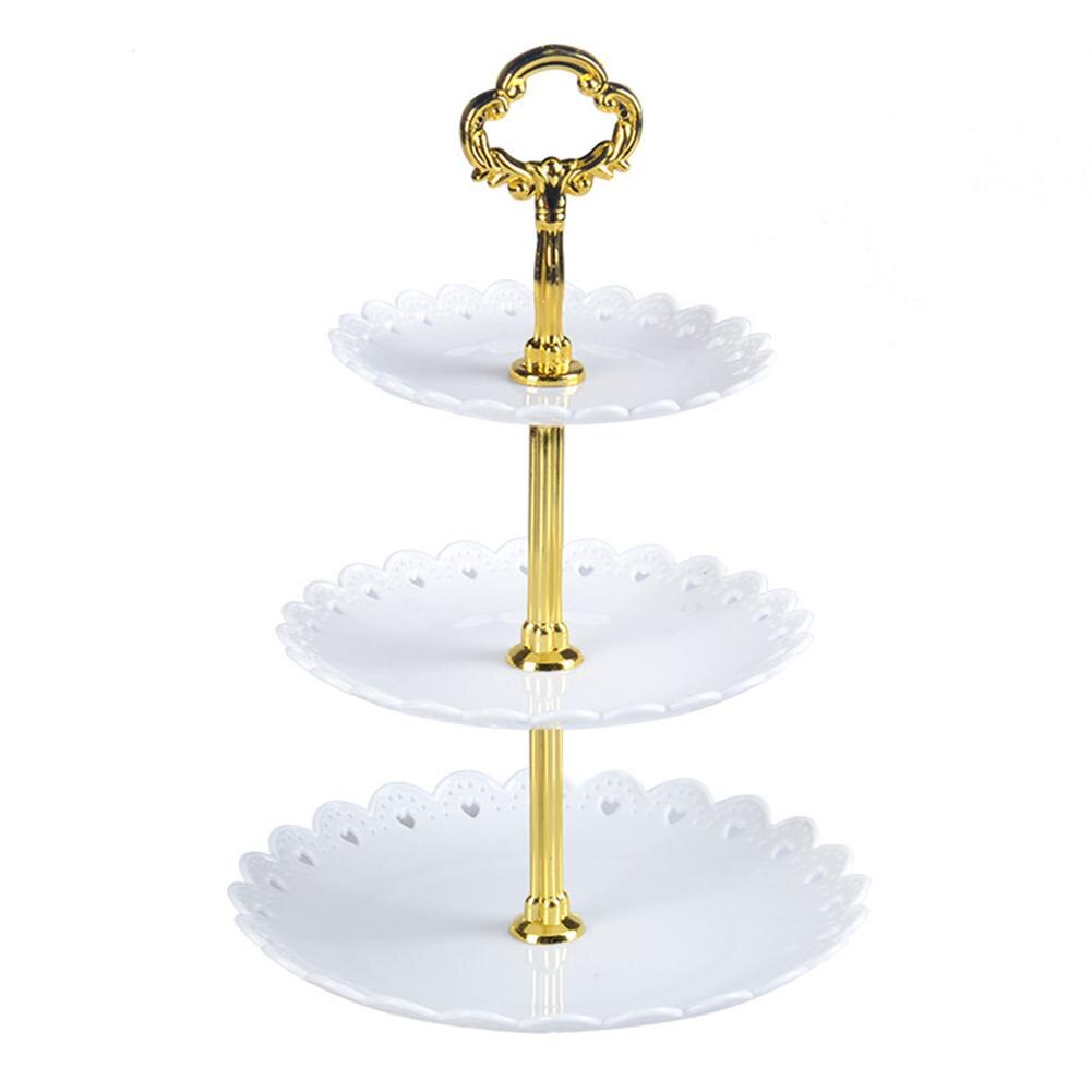 3-Tier Stand Cake Stand Three-layer Fruit Plate Cake Stand Dessert Vegetable Storage Rack Afternoon Tea Weeding Party Cake Stand: 1