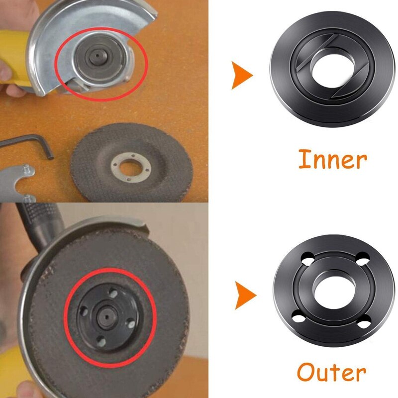 Grinder Flange Angle Wrench Spanner Metal Lock Nut for Dewalt Milwaukee Makita 193465-4 Black &amp; Decker Ryobi 4.5 inch 5 in