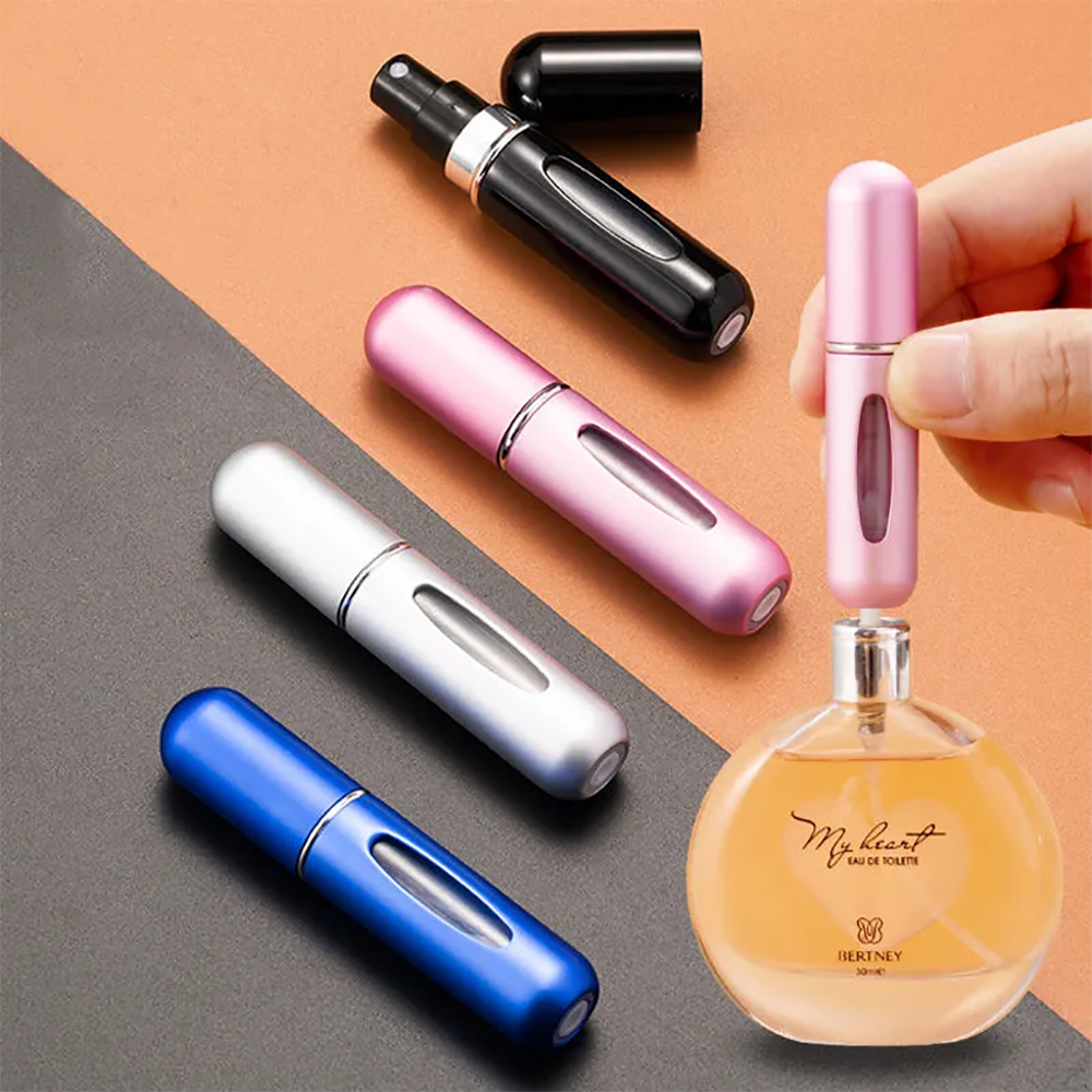 8/5 ml Parfümzerstäuber, tragbarer Flüssigkeitsbehälter für Kosmetika, Reisen, Mini-Aluminium-Spray, Alkohol, leere nachfüllbare Flasche