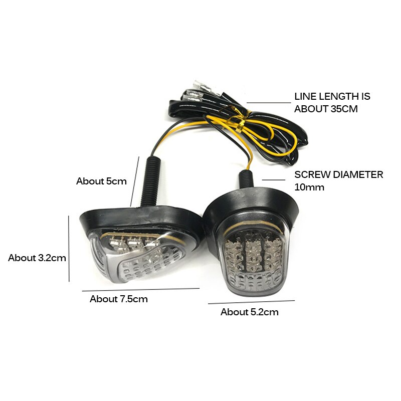 Luces LED intermitentes para motocicleta, indicadores de iluminación de 12V, intermitentes, luz amarilla intermitente, accesorios para moto