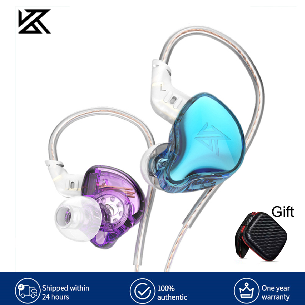 Kz edc com fio fone de ouvido pendurado no ouvido alta fidelidade graves fones com microfone jogo monitor do esporte noice com cancelamento eds