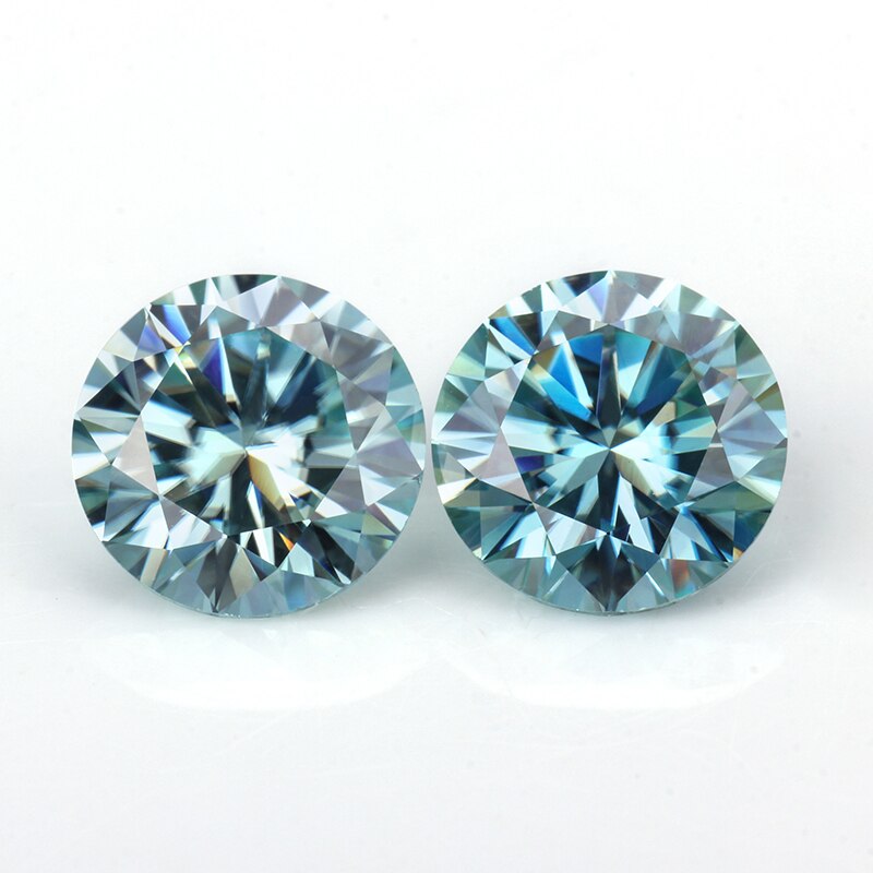 blue moissanites 5.5mm loose gems jewelry round brilliant cut beads