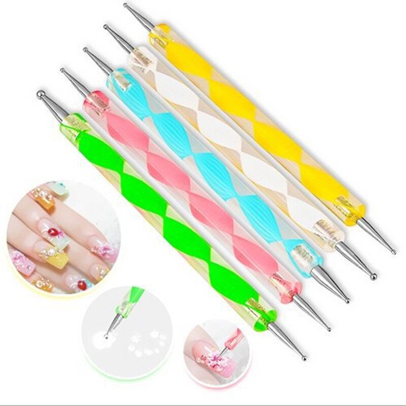 Nail art pensel penne akryl negle børster uv gel neglelak maleri tegne pensler sæt strass håndtag manicure værktøj pensel