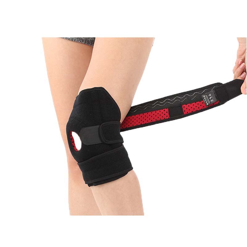1 st justerbar sportträning elastisk knästödsbygel knäskydd som andas patella knäskydd hål knäskydd säkerhet