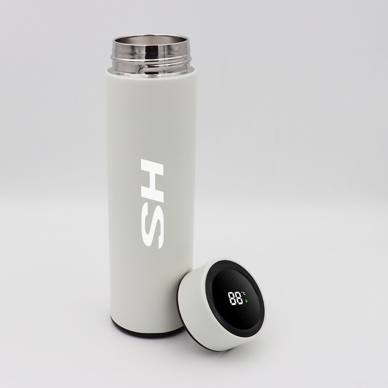 500ml inteligentny wyświetlacz cyfrowy dotyk samochodu temperatury termos ze stali nierdzewnej dla MG HS akcesoria samochodowe: biały