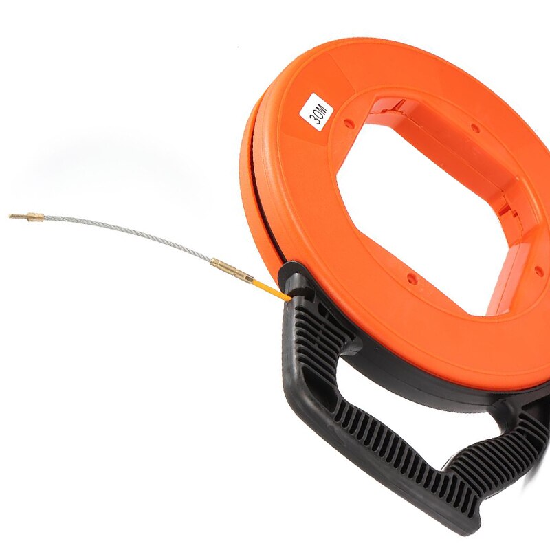 Fiberglass Cable Puller Diameter 4.0mm 30/45 Meter Flexible Glider Swivel Fish Tape Portable Reel Conduit Duct Wire Pulling Tool