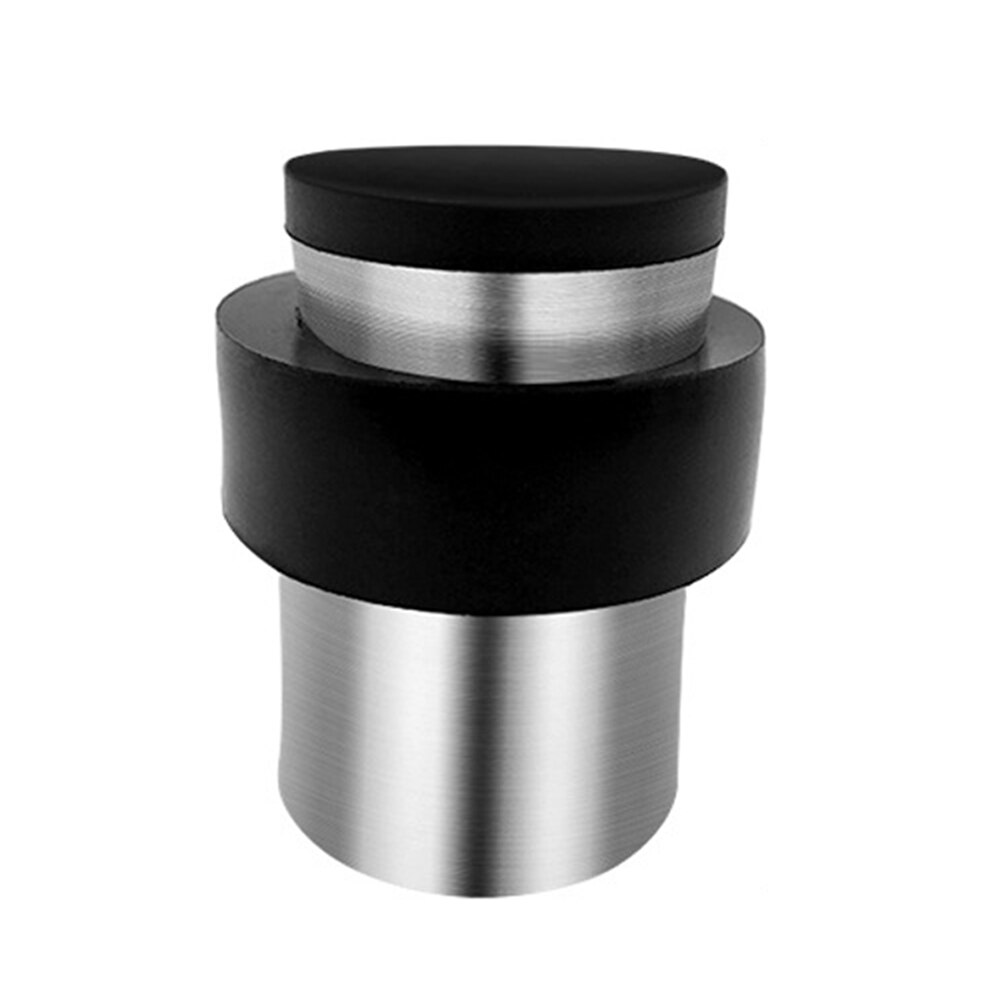 Stainless Steel Home Door Stopper Floor Protectors Furniture Bathroom Buffer Cylinder Rubber Wedge Glass Fixing Tool Punch Free: A