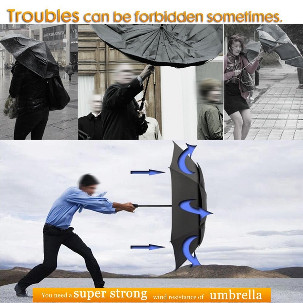 Paraguas para hombre y mujer, sombrilla resistente a la lluvia, al sol y al viento de gran tamaño, accesorio plegable de , 3 pliegues, 130cm