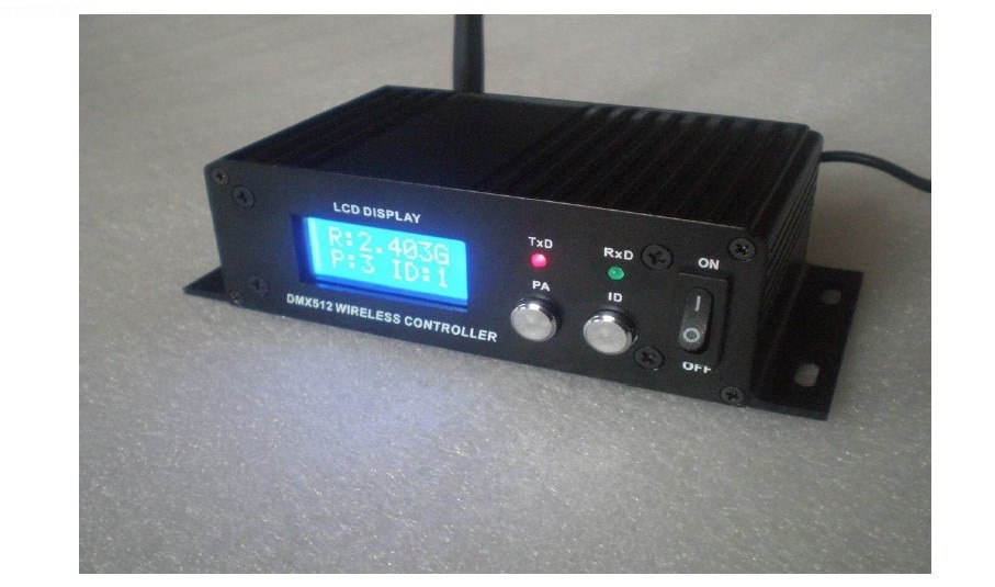 DMX512 Wireless Transmitter Receiver 2 in 1 2.4GHz XLR DMX DJ Repeater LED Stage Lighting Controller LCD Display