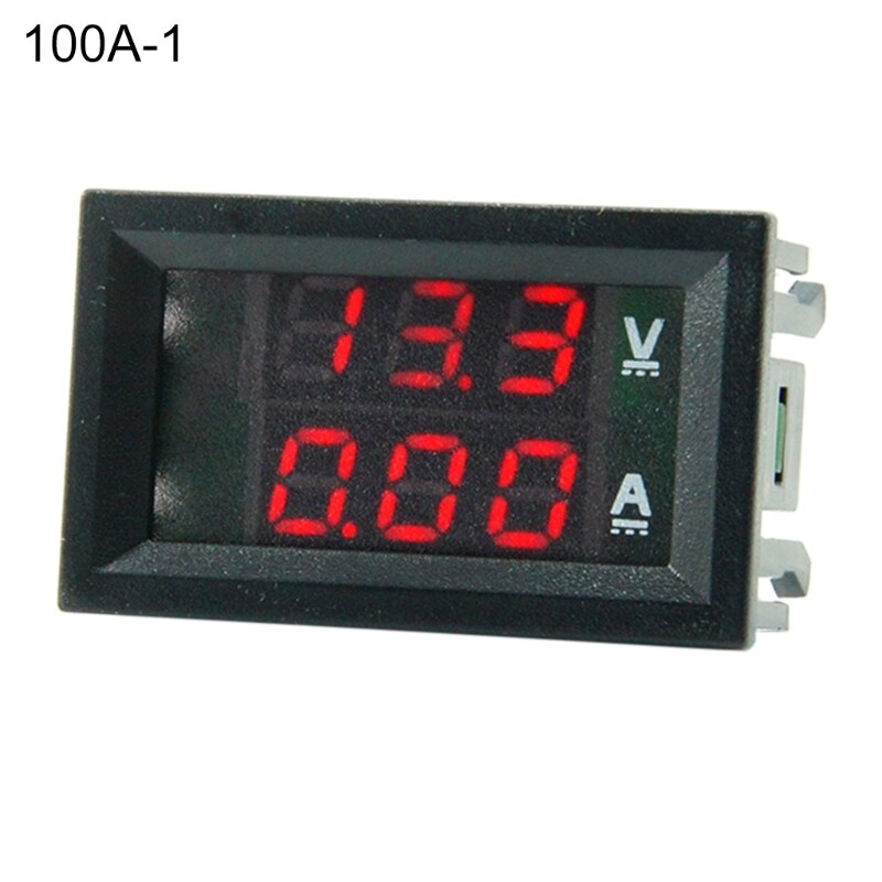 4-Bit DC 100V 10A Voltmeter Ammeter - Blue+Red LED Display Digital Volt Amp Gauge