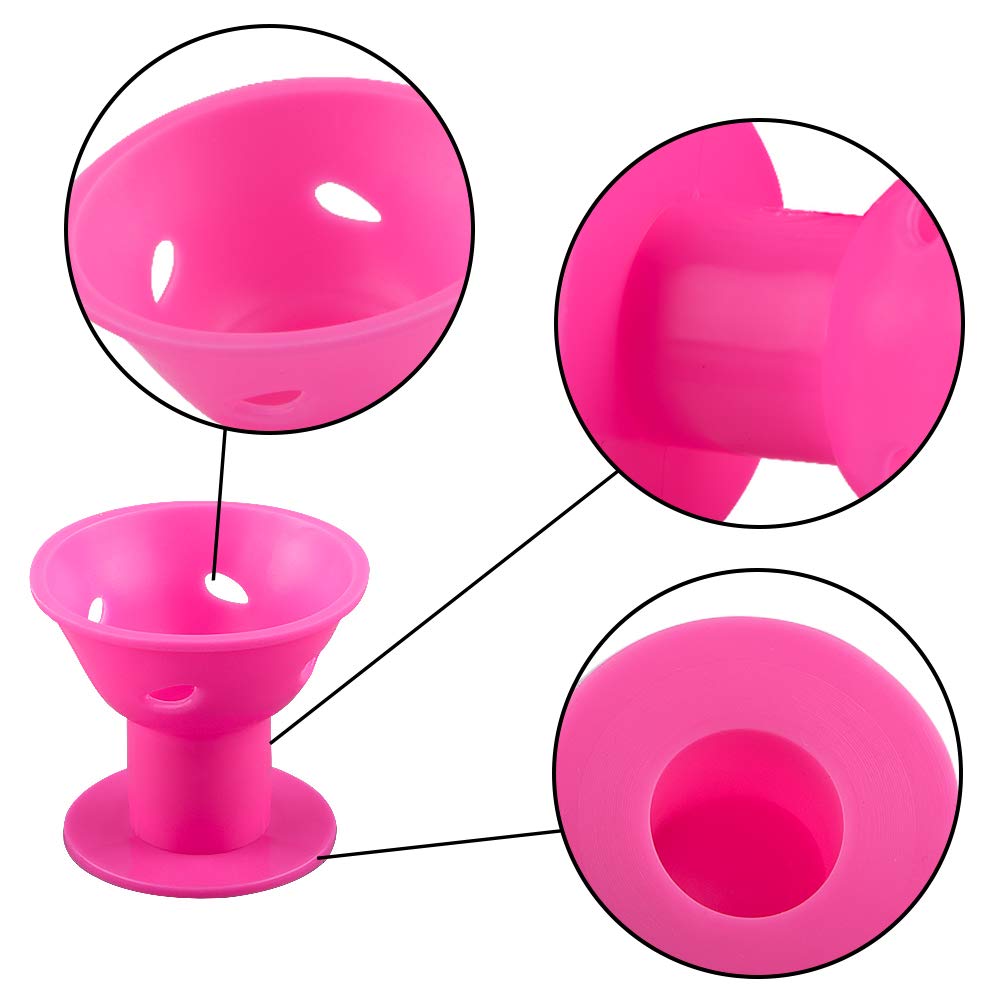 60 Stck Haar Rollen Silikon Blau Rosa Haar Lockenwickler einstellen Weiche Gummi Magie Haar Curler Modeler Heatless Haircurlers