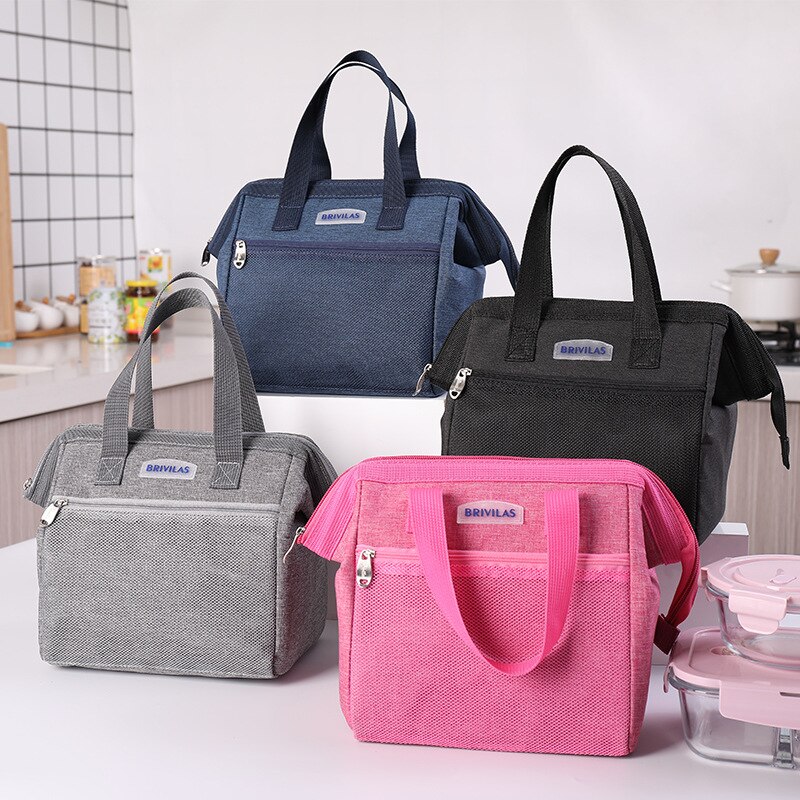 Bolsas de fresco refrigerado de gran capacidad impermeable Oxford portátil cremallera térmica bolsos para la comida para mujer bolsa de caja de almuerzo bolsas de comida de Picnic