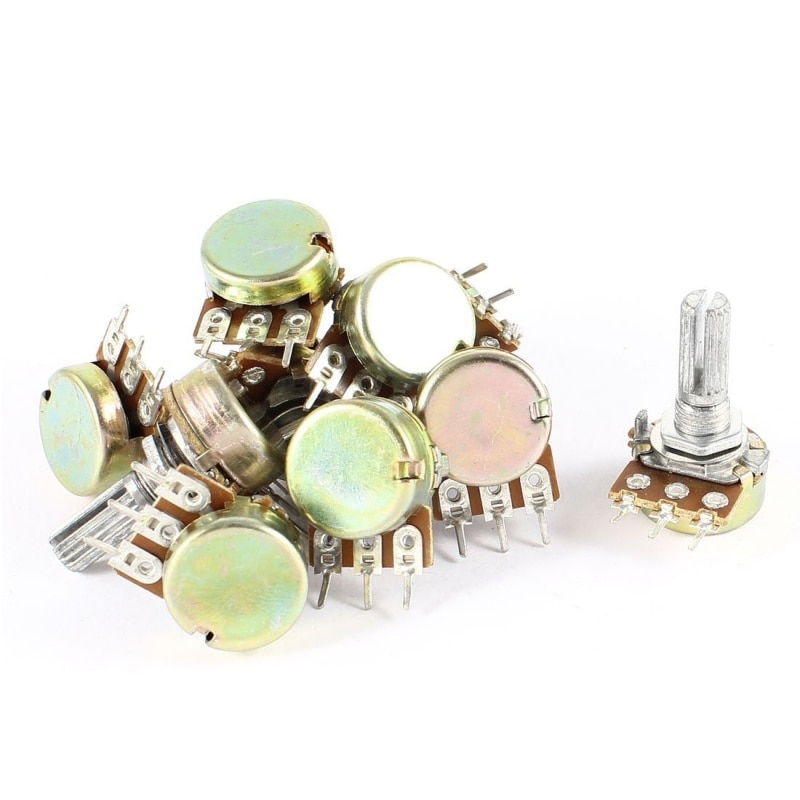 10 x 100 K ohm B100 K 3 Terminal potentiometer rotary cone sole linear