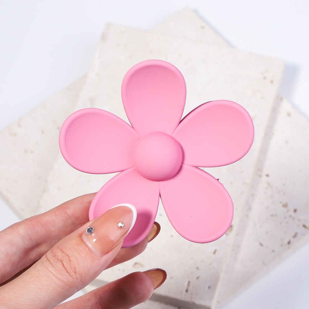 Pinces à cheveux en forme de fleur coréenne pour femmes et filles, barrettes, griffes de crabe, queue de cheval, épingles à cheveux, barrettes de bain, accessoires de coiffure: Gris clair