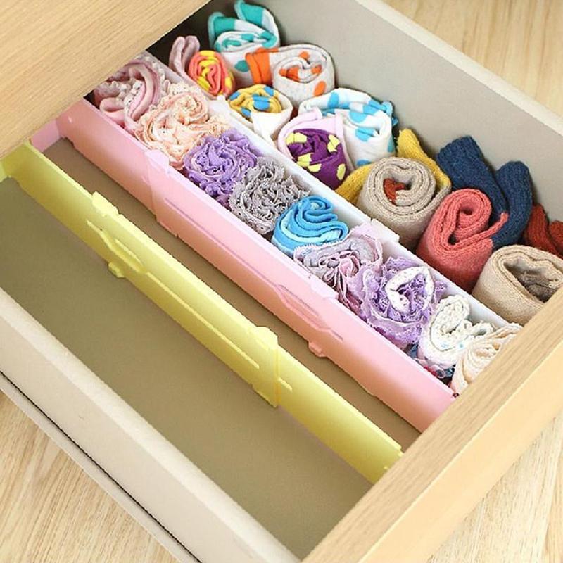 Plastic Adjustable Drawer Dividers organiser Retractable Partition Storage Stretch Board DIY Office Kitchen Multi-Purpose T4F3