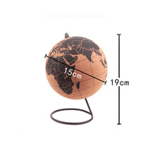 Tellurion-Globo de madera de corcho de tamaño pequeño para decoración de oficina y hogar, mapa del mundo, entrenamiento inflable, mapa de geografía,