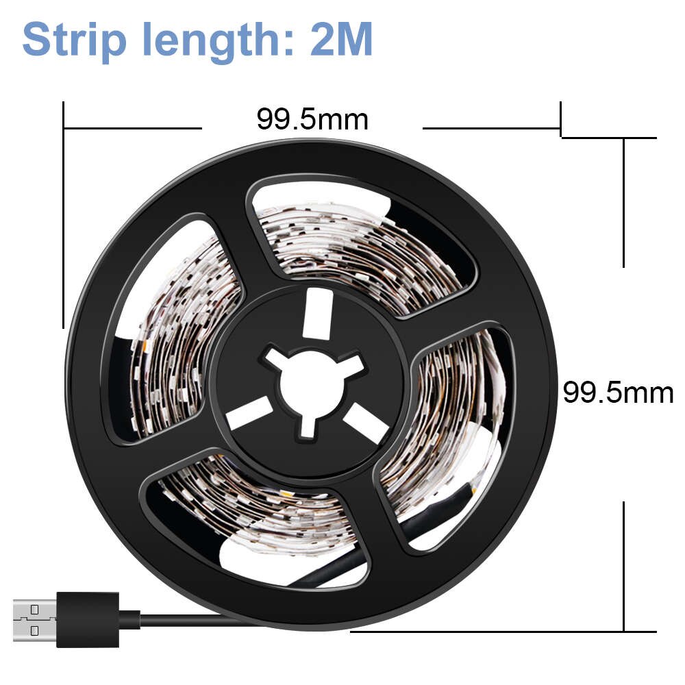 USB Strip LED TV Licht 5 V Flexibele LED Night Lamp Draadloze LED Computer Lint Lichten Garderobe Kast Lamp Backlight verlichtin: 2m 120leds / Cold White