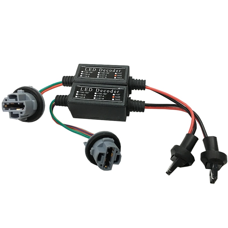 Lot de 7440 w21w t20 2 anti-erreur canbus, décodeur led, avertissement, annuleur d'erreur pour ampoule de clignotant led, décodeur d'ampoule led