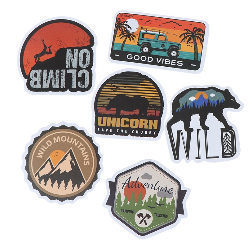 50Pcs Camping Landscape Sticker Outdoor Adventure Suitcase Laptop Guitar Sticker