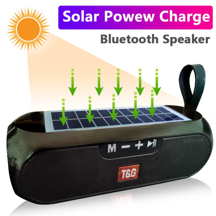 Draadloze Bluetooth Speaker Outdoor Draagbare Kolom Super Bass 3D Stereo Muziek Box Solar Power Bank Boombox Waterdichte Usb Aux Fm